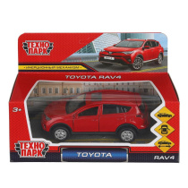 Машинка металл. 12см "TOYOTA RAV4" двери, багажн, инерц, красный