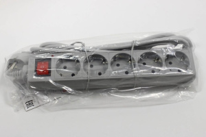 Сетевой фильтр Buro 500SL-3-G 3м (5 розеток) серый (пакет ПЭ)