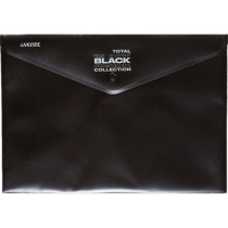 Конверт на кнопке  с рисунком А4 TOTAL BLACK, 0,18мм, непрозрачная