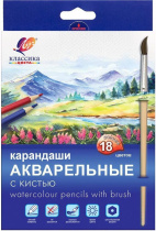 Карандаши цвет. акварельные 18цв  Луч "Классика цвета" с кисточкой