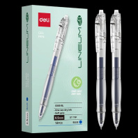 Ручка гелевая  Deli автомат "LINEUM-GEL" синяя, 0,5мм, мягкий грип