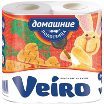 Полотенца бум. Veiro Домашние 2шт, 2сл., 12.5метров/рулон