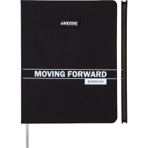Дневник универсальн. обл. кожзам, тв.пер. "Moving Forward. Black", аппликац.,48л,ляссе