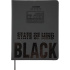 Дневник универсальн. обл. кожзам, тв.пер. "State of Mind Black", аппликац. к/з.,48л,ляссе