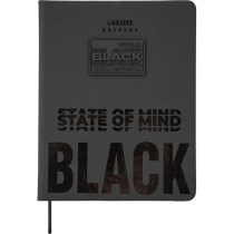 Дневник универсальн. обл. кожзам, тв.пер. "State of Mind Black", аппликац. к/з.,48л,ляссе