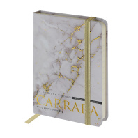 Записная книжка А6 100л. 7БЦ "Megapolis journal. Carrara" лин., резинка, кармашек
