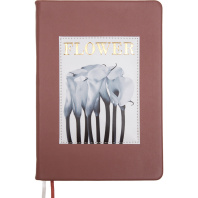 Ежедневник недат. А5 deVENTE Flower 272 стр.,темно-розовый,тв.обл.,кожзам, аппликация Ежедневник недат. А5 deVENTE Flower 272 стр.,темно-розовый,тв.обл.,кожзам, аппликация
