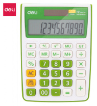 Калькулятор  12 разр. Deli  настольный, зеленый E1238