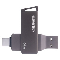 Флеш-драйв  64 GB UFD 3.0/3.1 Smartbuy Phantom Metal Dual Type-C/Type-A