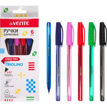 Набор ручек шар. deVENTE.Triolino Translucent". 6цв, 0,7мм, полупрозр.корпус в карт.коробке