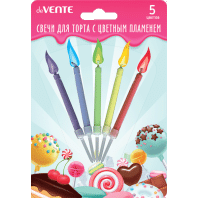 Свечи для торта Color flame, 5шт, цветной огонь Свечи для торта Color flame, 5шт, цветной огонь