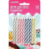 Свечи для торта Незадуваемые, 10шт с блестками 6,5*0,52см Свечи для торта Незадуваемые, 10шт с блестками 6,5*0,52см
