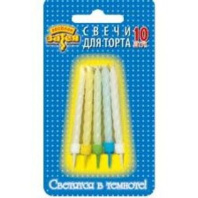 Свечи для торта с подставкой 6см 10шт, светящиеся Свечи для торта с подставкой 6см 10шт, светящиеся