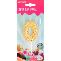 Свеча-цифра "0" Donut 6 см, с 3D декором Свеча-цифра "0" Donut 6 см, с 3D декором