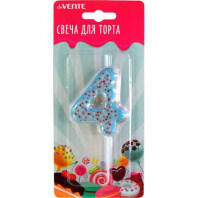 Свеча-цифра "4" Donut 6 см, с 3D декором Свеча-цифра "4" Donut 6 см, с 3D декором