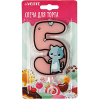 Свеча-цифра "5" Котик 9см Свеча-цифра "5" Котик 9см