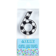 Свеча-цифра "6" Футболист, 5см Свеча-цифра "6" Футболист, 5см