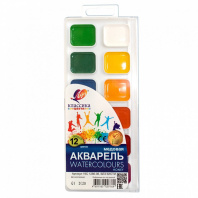 Акварельные краски 12цв. Классика, медовые, п\упак, б\к
