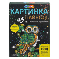 Картина из пайеток 26*18см "Сова" 4+