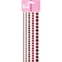 Стразы клеевые "DIY Jewelry Inspiration", 130шт.,акриловые, круглые, рубиновые