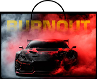 Папка А4 (335*235*55) с ручками, молния, пластик "Burnout"