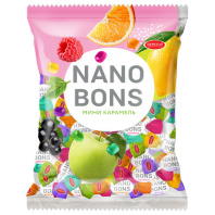 Карамель леденцовая АЗОВСКАЯ "Nanobons" Ассорти (малина, яблоко, мята, лимон) 1000 г, М270