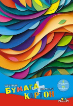 Набор картон цв. А4  8цв.  8л.+бум. цв.  8цв.13л.немел., немел. пл. 200 гр/м2+50 гр/м2 "Яркая палит"