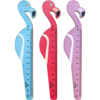 Линейка 18 см "Flamingo" дерево с рисунком, Линейка 18 см "Flamingo" дерево с рисунком,
