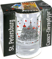 Стопка "СПб. Спас, сердечки" стекло