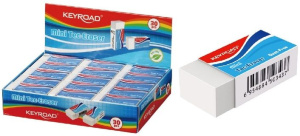 Ластик KEYROAD Mini Tec белый, 30 шт. в дисплее