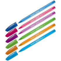 Ручка шар. LUXOR "InkGlide Icy" 0.55мм синяя, масл.осн., корп. ассорти