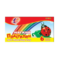 Пластилин  6цв  90гр. Кроха, мягкий, карт.упак., со стеком