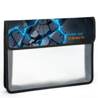 Папка д/тетрад. А4 (340*250*70) на липучке, пластик/ткань "Неоновый разлом"