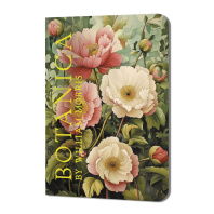 Записная книжка  90*120мм  24л. картон, скоба "BOTANICA by William Morris. Пионы на зеленом фоне" то