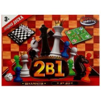 Игра 2в1 "Шашки и лудо"