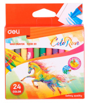 Мелки восковые Deli Colorun 24цв, европодвес