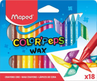 Мелки восковые MAPED COLOR'PEPS WAX 18 цв. треуг.форма, карт.упак Мелки восковые MAPED COLOR'PEPS WAX 18 цв. треуг.форма, карт.упак