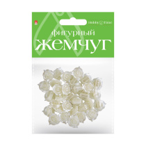 Бусины пласт. "HobbyTime. Розочки"  жемчужные 13мм