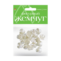 Бусины пласт. "HobbyTime. Цветочки"  жемчужные 16мм