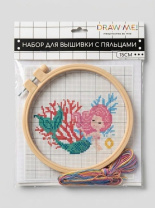 Набор для вышивания крестиком "Draw Me! Милая русалка" 15см Набор для вышивания крестиком "Draw Me! Милая русалка" 15см