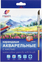 Карандаши цвет. акварельные 18цв Луч "Классика цвета" с кисточкой Карандаши цвет. акварельные 18цв Луч "Классика цвета" с кисточкой
