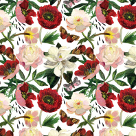 Бумага упаковочная 70*100см  "Flora. Пионы" 80гр/м2