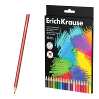 Цветные карандаши пластиковые ErichKrause Черная серия шестигранные 18 цветов (в коробке с европодвесом 18 шт)