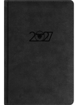 Ежедневник дат. 2027г. А5 168л., кожзам, тв.обл. "Символ года. Чёрный" 2 ляссе