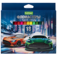 Фломастеры  18цв "Hatber. Дрифт" вентилир.колпачок