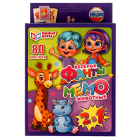 Игра Мемо "Животные" 50 карточек + фанты