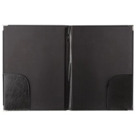 Папка адресная из кожзама без надписи, формат А4, 33х25х2 см, черная Папка адресная из кожзама без надписи, формат А4, 33х25х2 см, черная