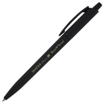 Ручка шариковая автоматическая BRUNO VISCONTI "SlimClick Black", СИНЯЯ, черный корпус, узел 0,5 мм, линия 0,4 мм, 20-0073