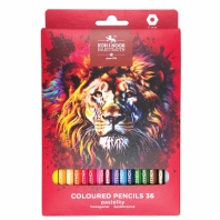 Карандаши цветные KOH-I-NOOR "RED LION" 36 цветов, шестигранные, 2,8 мм, натуральное дерево, 3555/36, 3555036063KS