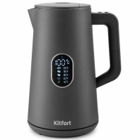 Чайник KITFORT КТ-6115-2, 1,5 л, 1800 Вт, закрытый нагревательный элемент, ТЕРМОРЕГУЛЯТОР, двойные стенки, серый Чайник KITFORT КТ-6115-2, 1,5 л, 1800 Вт, закрытый нагревательный элемент, ТЕРМОРЕГУЛЯТОР, двойные стенки, серый